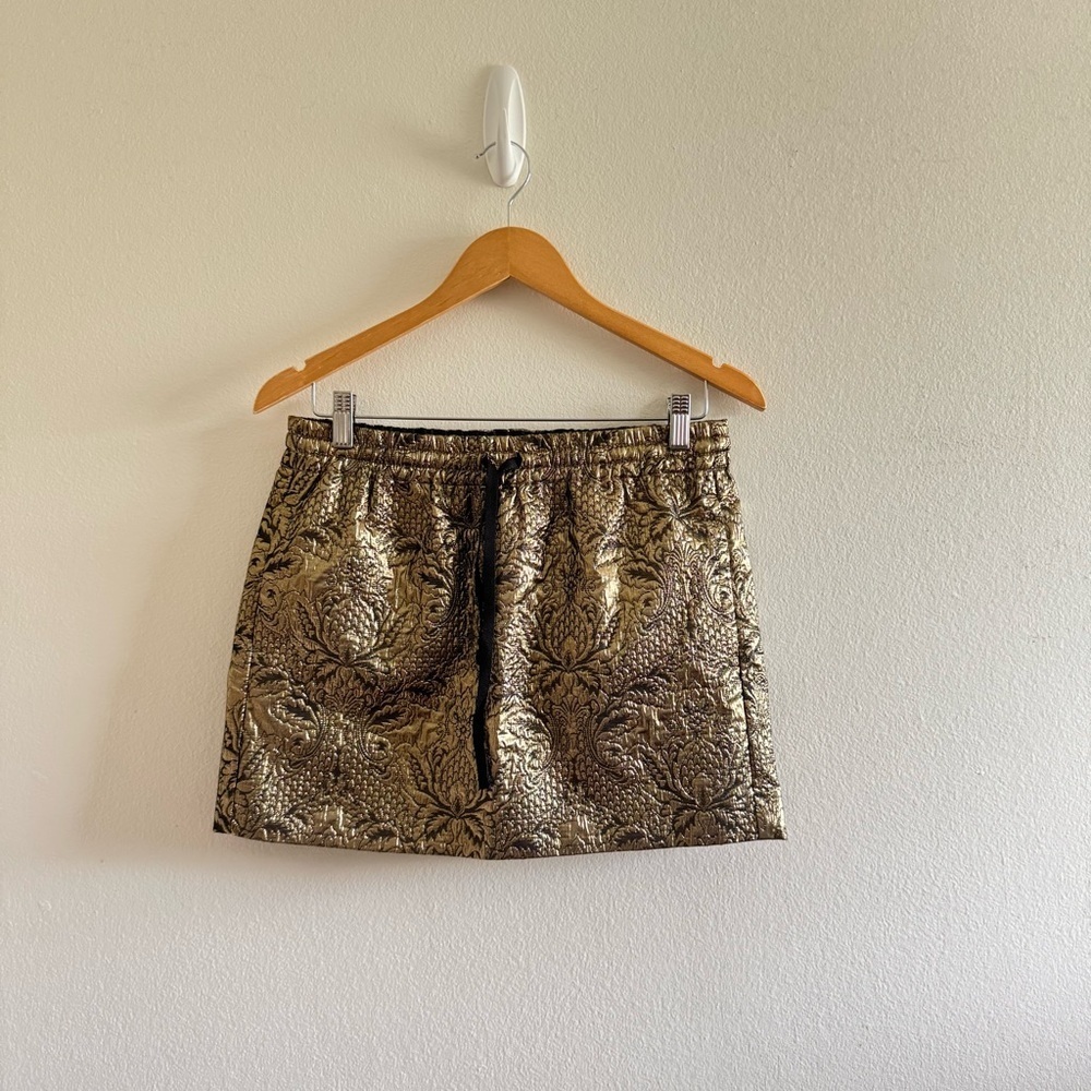 Zadig & Voltaire Metallic Gold Mini Skirt size 38 - Picture 4 of 9